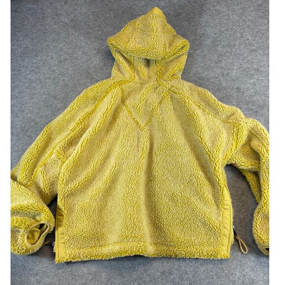 Free People Movement Hooded Sherpa Jacket Womens XS Yellow Fleece Plush Gorpcore - Picture 2 of 7